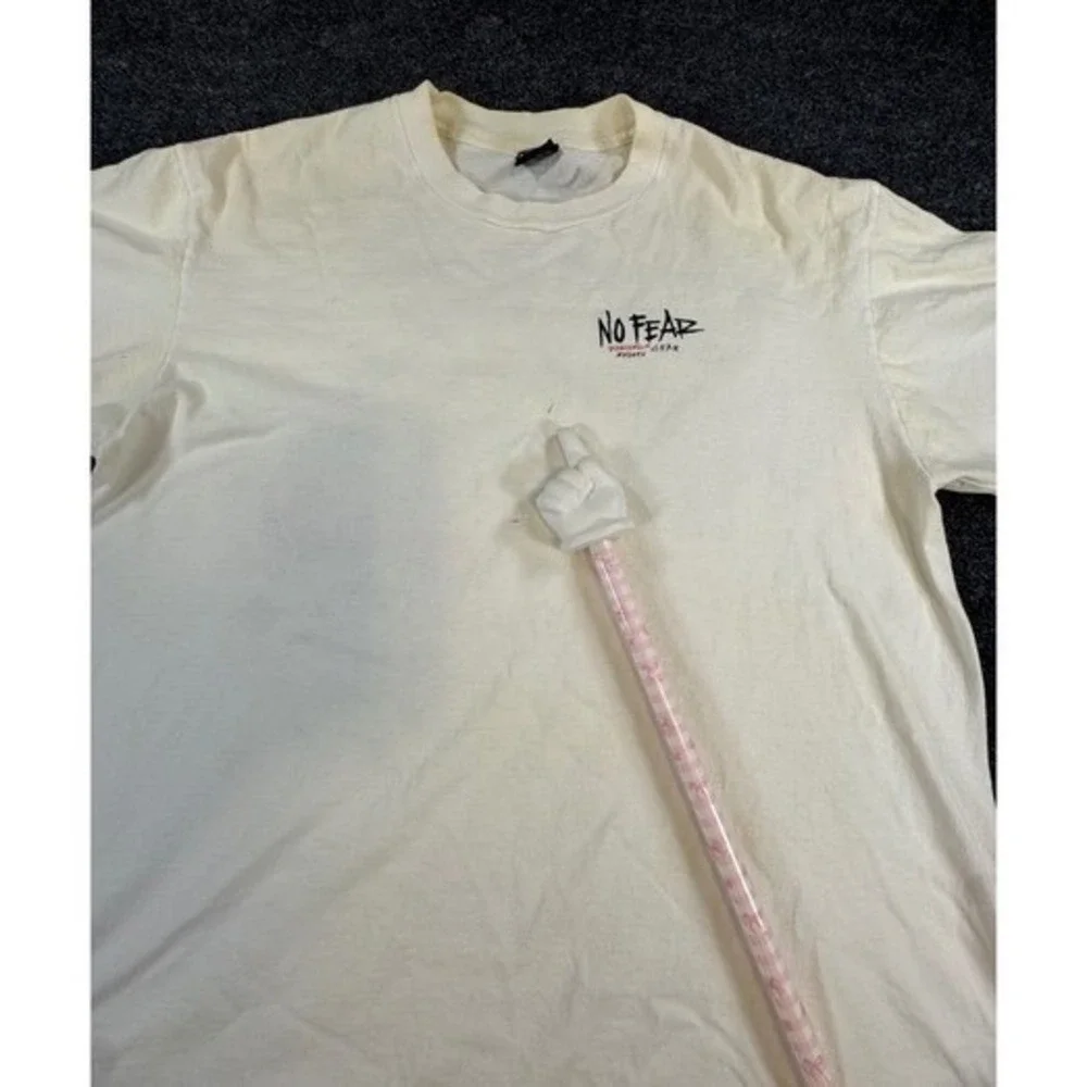 Vintage No Fear Basketball Is Not A Game Graphic T-Shirt XL Cream 90s Streetwear
